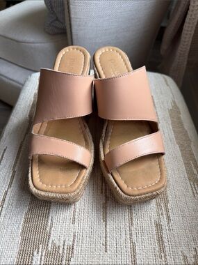 Paseart Women’s Tan Slide Espadrille Sandals 38 7.5